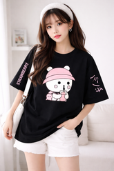 Boba Bear Drop-Shoulder T-Shirt