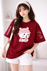 Boba Bear Drop-Shoulder T-Shirt