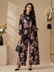 Rose Petal Pink Floral Digital Print 2-Piece Set