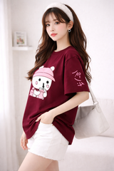 Boba Bear Drop-Shoulder T-Shirt