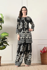 Rivayat Emerald Afsana Black Pure Cotton Printed Co-ord Set