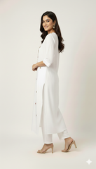 Stylish Embroidered Straight Kurti Set