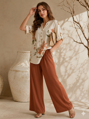 Desert Bloom Wide-Leg Trouser Cord Set