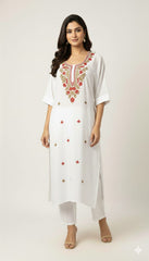 Stylish Embroidered Straight Kurti Set