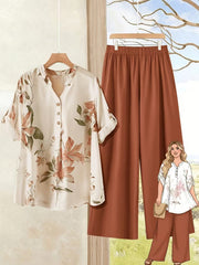 Desert Bloom Wide-Leg Trouser Cord Set