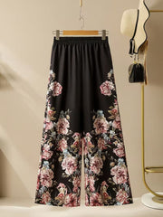 Rose Petal Black Floral Digital Print 2-Piece Set