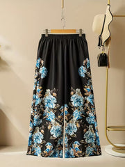 Rose Petal Blue Floral Digital Print 2-Piece Set