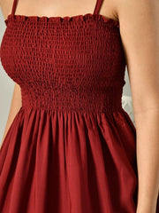 Velora – The Midnight Maroon Dress