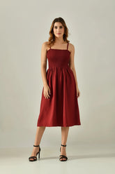 Velora – The Midnight Maroon Dress