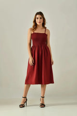 Velora – The Midnight Maroon Dress