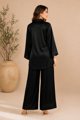 Embroidered Shirt & Farshi Shalwar Co-ord Set – Black