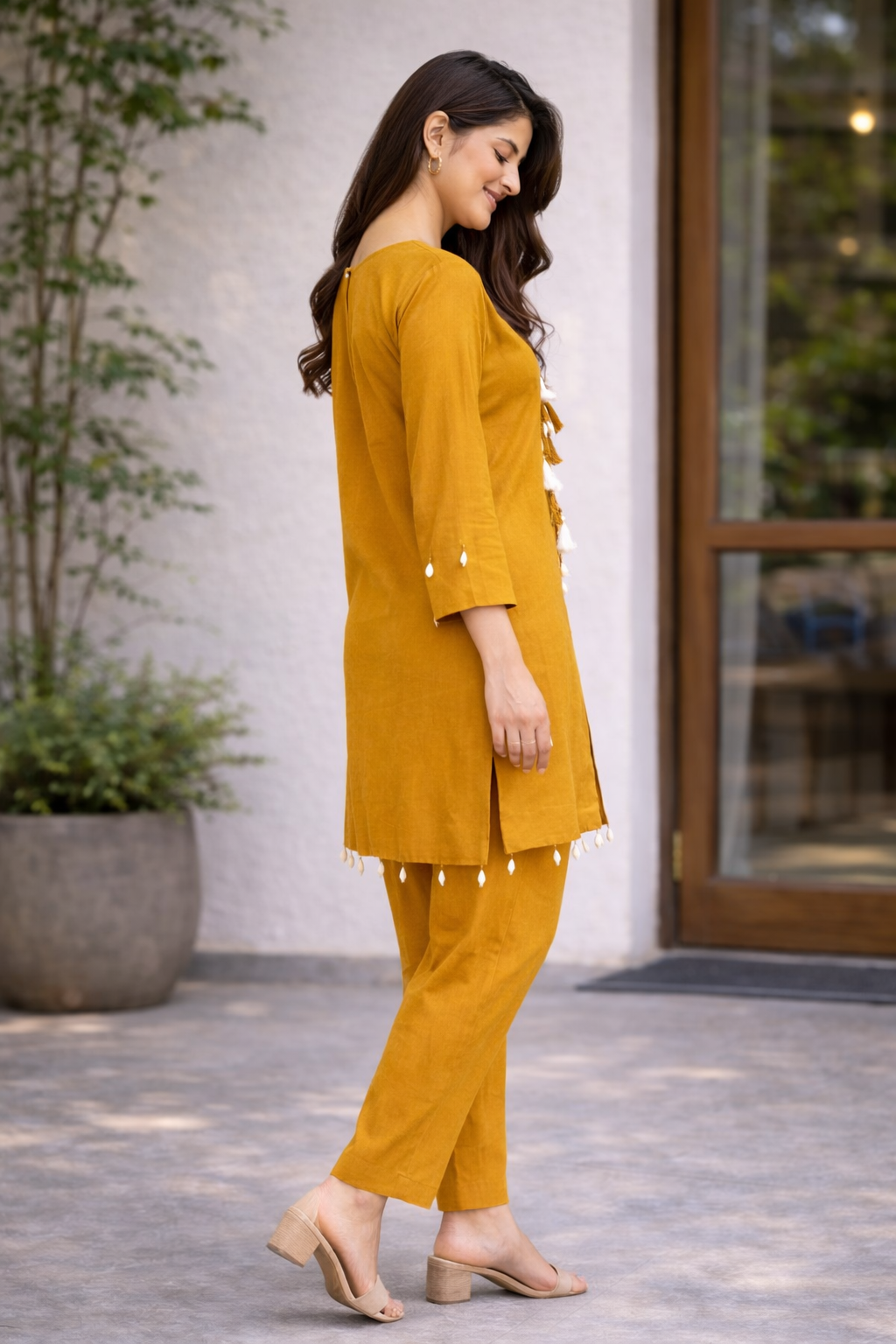 Mustard Elegant Look Cord-Set