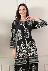 Rivayat Emerald Afsana Black Pure Cotton Printed Co-ord Set