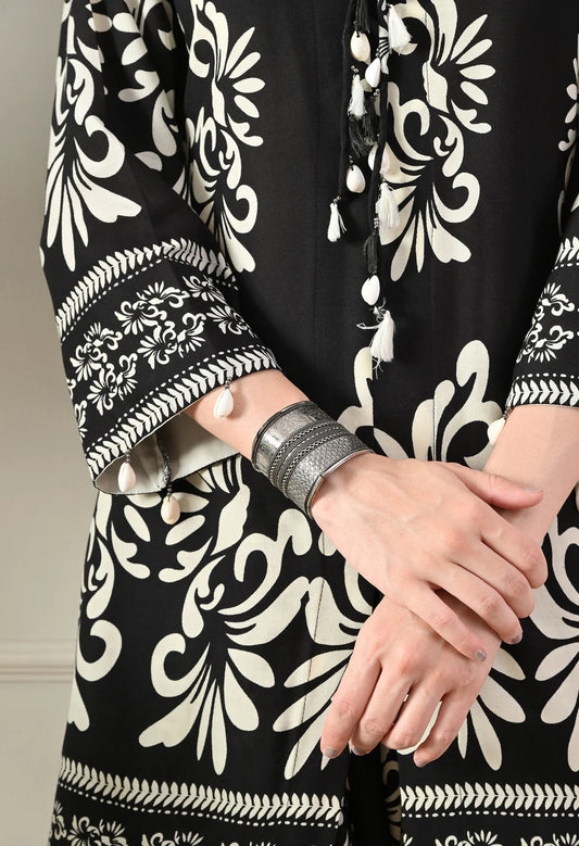 Rivayat Emerald Afsana Black Pure Cotton Printed Co-ord Set