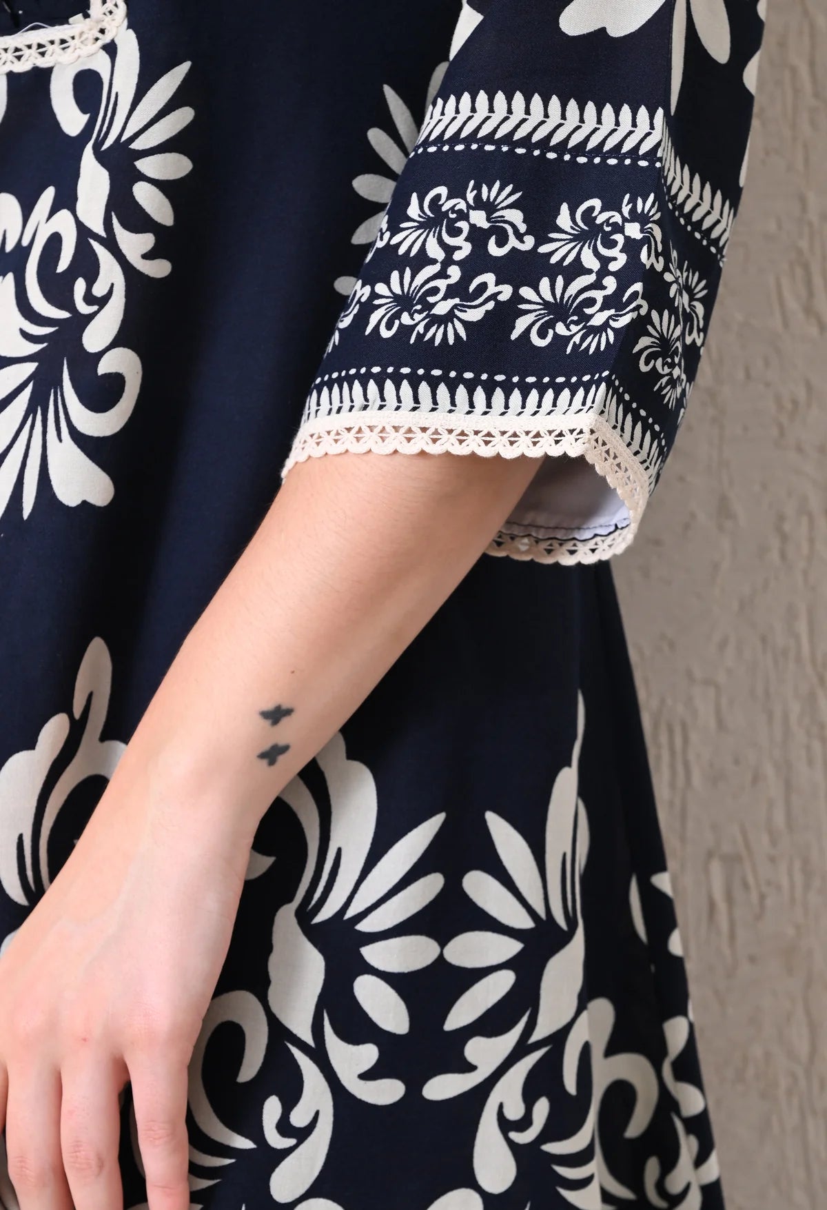 Rivayat Navy Noor Pure Cotton Floral Printed Co-ord Set | Elegant Casual Wear