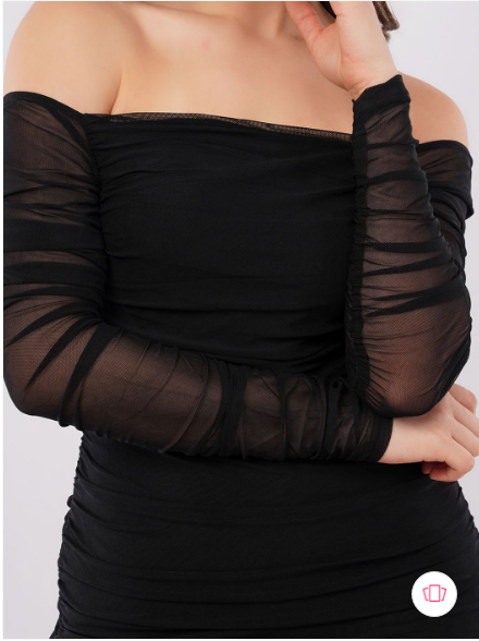 Mesh Square Neck Ruched One Piece Dress