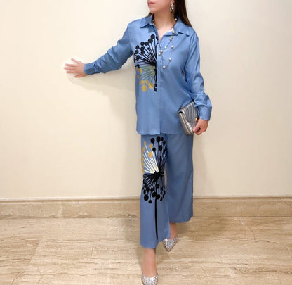 Side Print Casual Cord Set