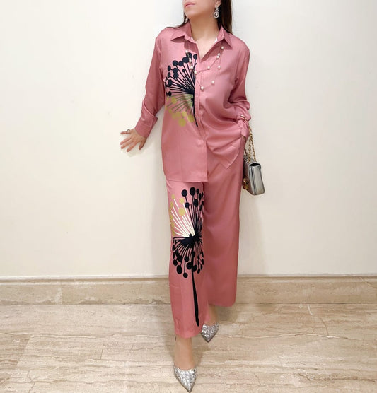 Side Print Casual Cord Set