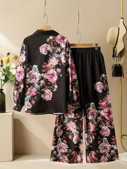 Rose Petal Pink Floral Digital Print 2-Piece Set