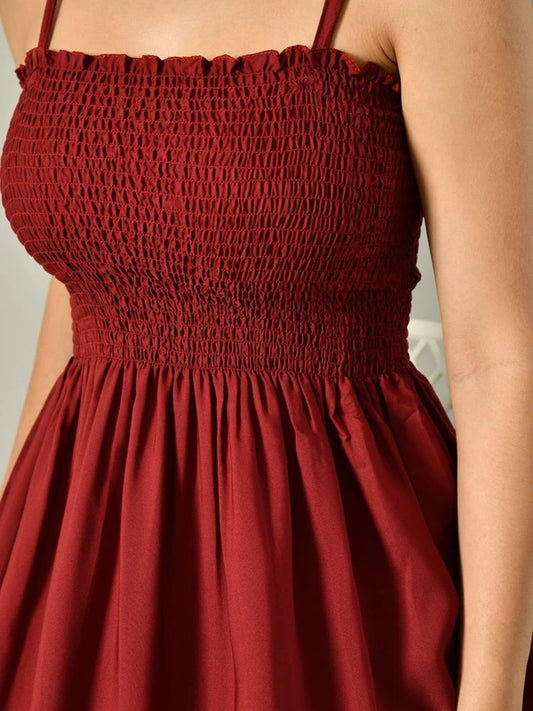 Velora – The Midnight Maroon Dress